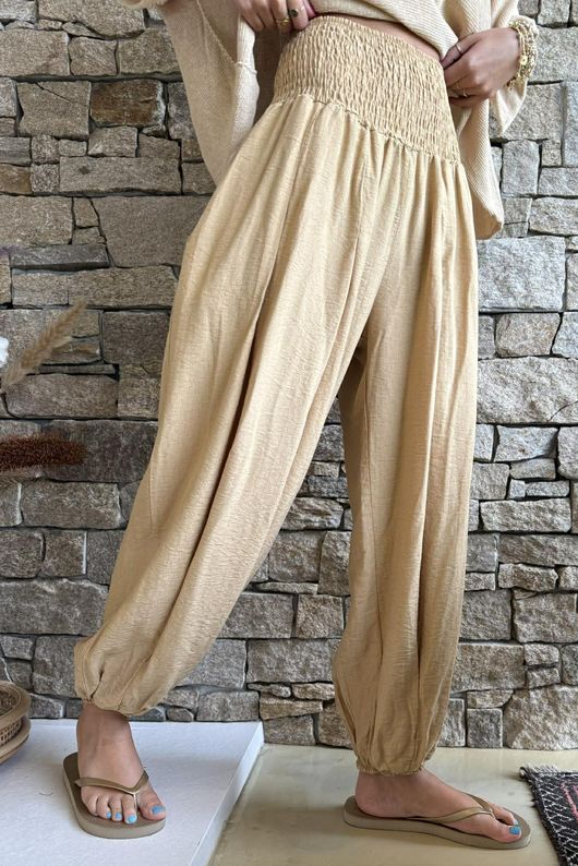 Basso Shirring Genie Pant Camel